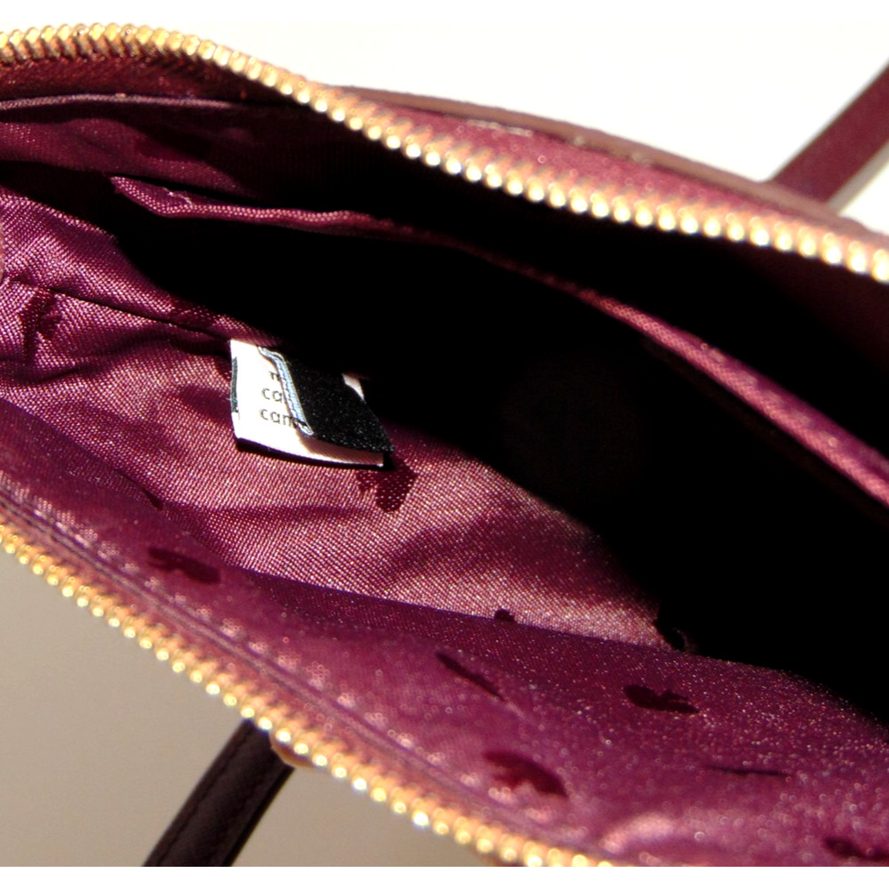 Kate Spade New York Tinsel Glitter Crossbody Bag Burgundy Wine Zip Gold Hardware - Picture 14 of 15